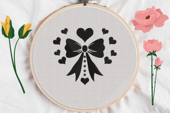 Black Bow Heart Embroidery Design Review