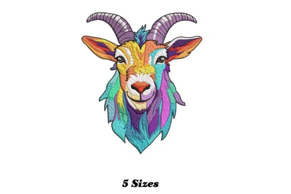 Colorful Goat Artwork Review for Seasonal Embroidery