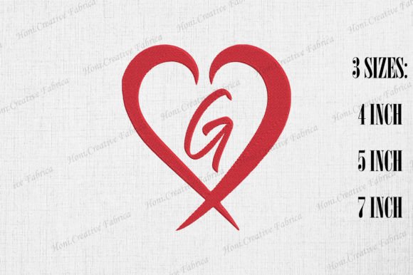 Letter G with Heart Valentine s Day Embroidery Review