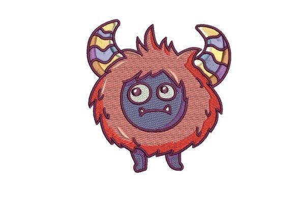 Rainbow-Horn Fluffy Monster Embroidery Review