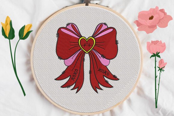 Valentine Bow Heart XO Embroidery Review